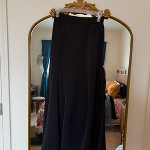 Chic Satin Black Maxi Skirt for Women